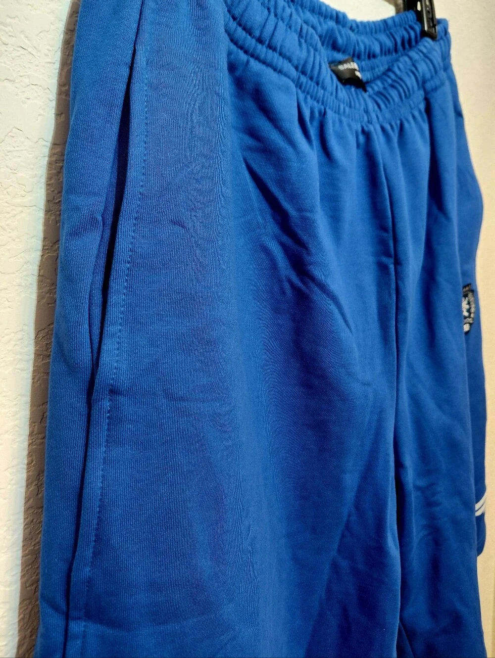 Balenciaga Solid Blue Performance Thick 100% Cotton 25 Inch Length Shorts